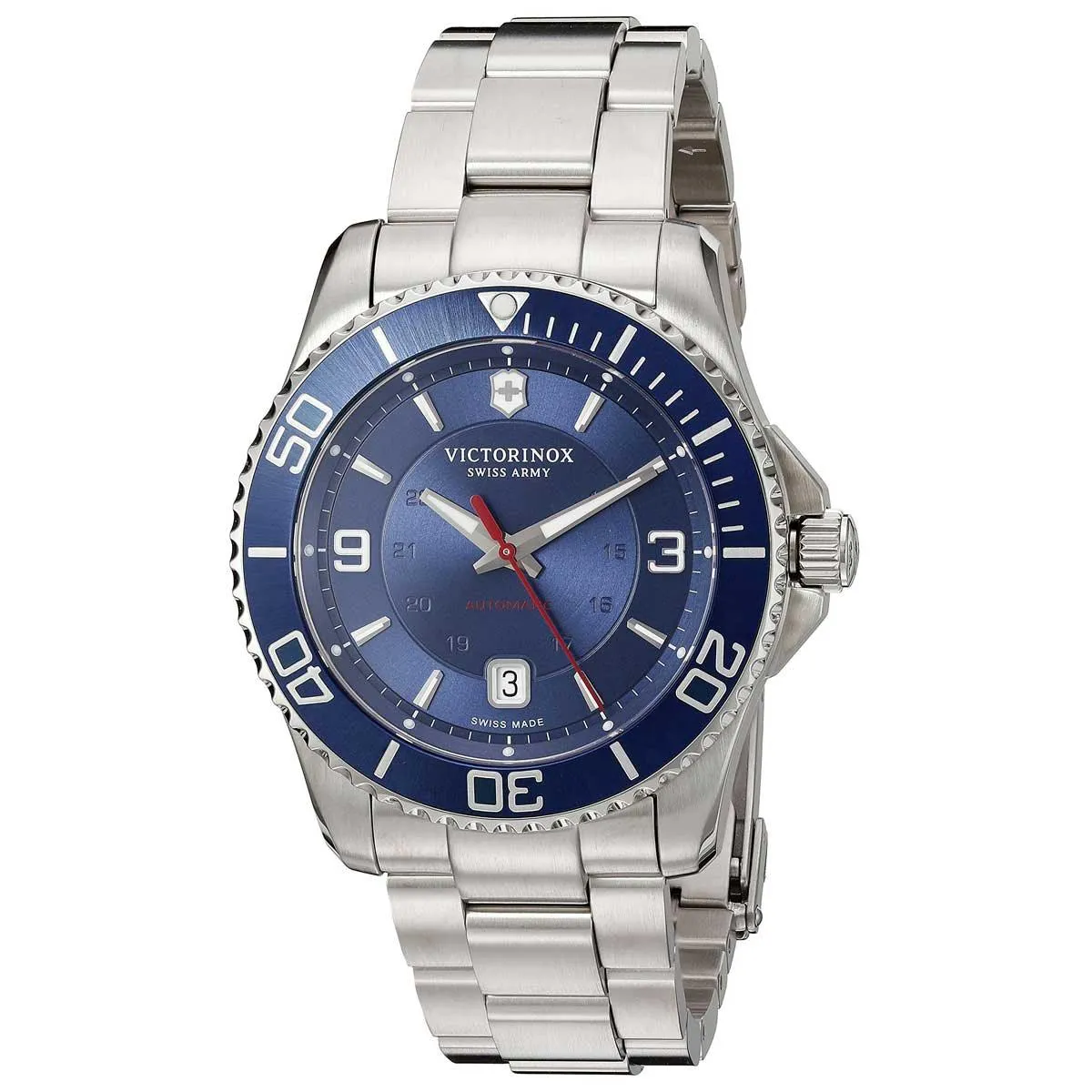 Swiss Army 241706 Men's Maverick Automatic Blue Dial Stainless Steel Bracelet Watch