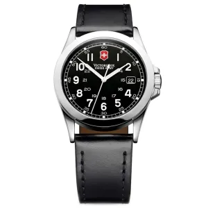 Swiss Army 24653 Men's Infantry Black Dial Black Leather Strap Watch