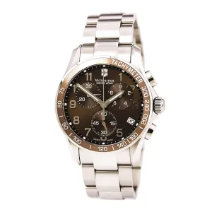 Swiss Army 249011 Men's Chrono Classic Brown Dial Stainless Steel Bracelet Watch