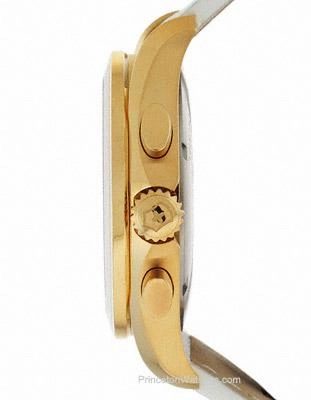 Swiss Army Ladies Gold-Tone Chrono Classic - White Enamel Dial - Leather Strap
