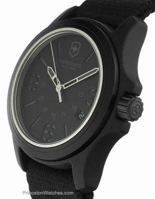 Swiss Army Mens Original - Black Dial w/ Nylon NATO Strap - Luminous Hands