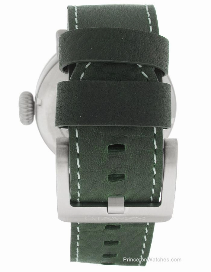 Szanto Mens 6100 Series Aviator Watch - Green Dial & Strap - 100m - Date