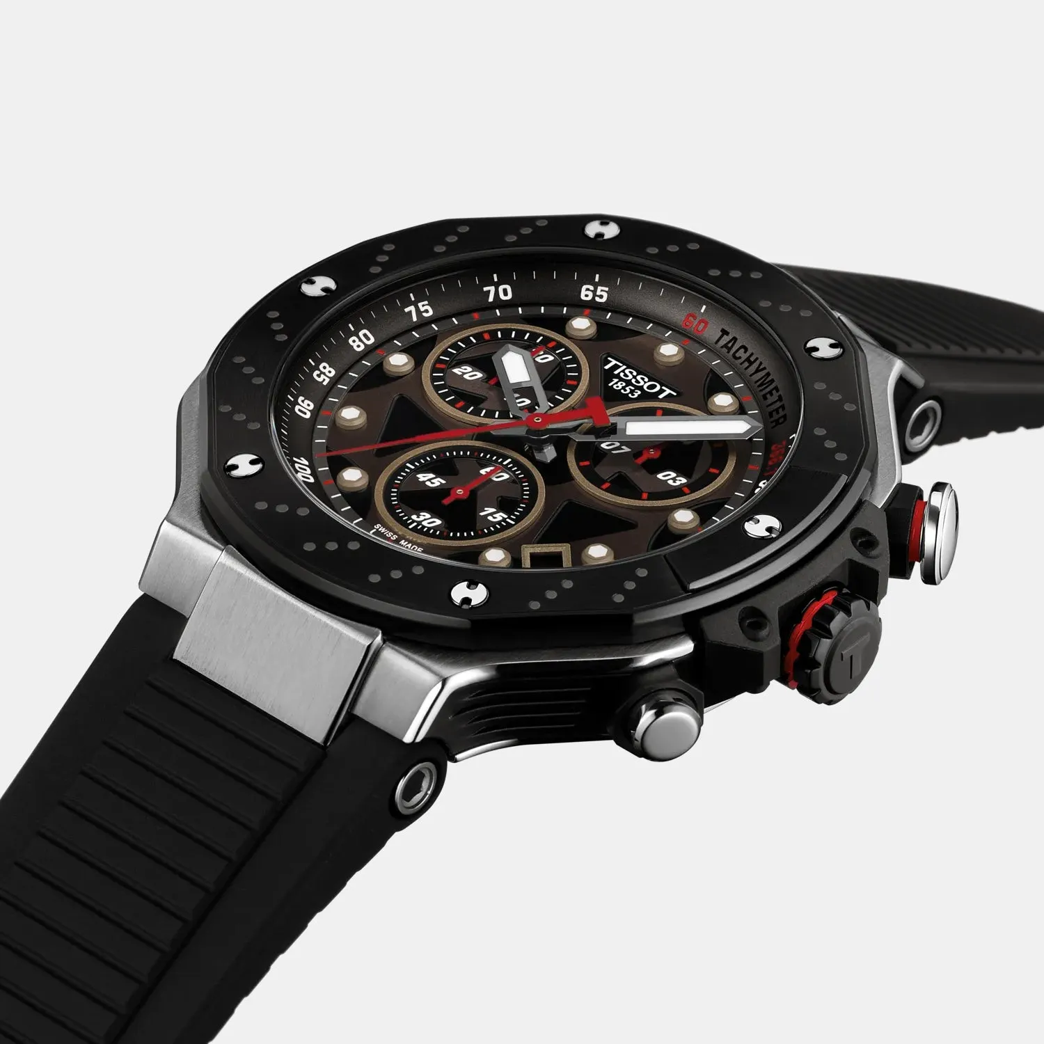 T-Race MotoGP Men Quartz Dark Grey Dial Chronograph Silicone Watch T1414172708100
