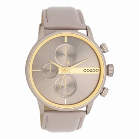 Taupe OOZOO watch with leather strap - C11315
