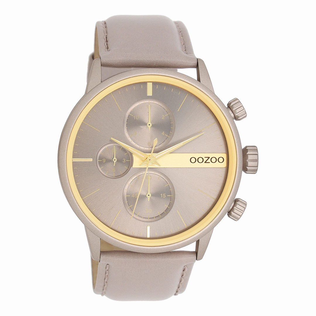 Taupe OOZOO watch with leather strap - C11315