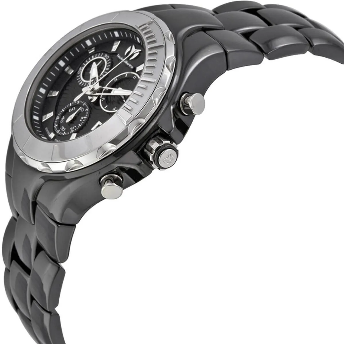 Technomarine Women's Chrono Watch - Cruise Black Dial Ceramic Bracelet | TM-110028C