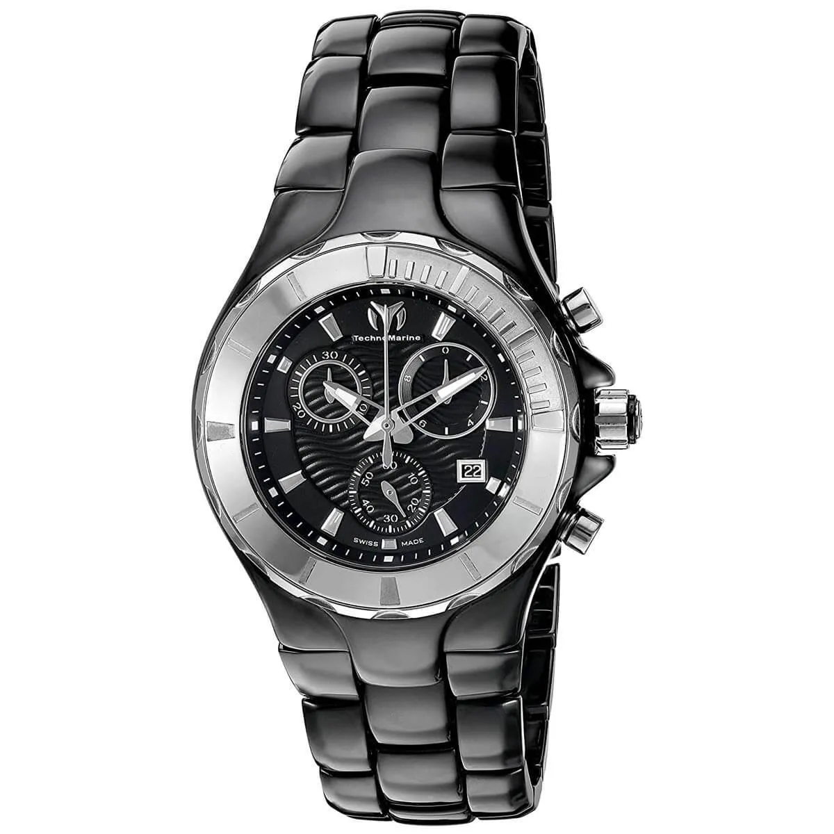 Technomarine Women's Chrono Watch - Cruise Black Dial Ceramic Bracelet | TM-110028C
