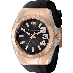 Technomarine Women's Watch - Cruise Monogram Rose Gold Case Black Strap | TM-121247