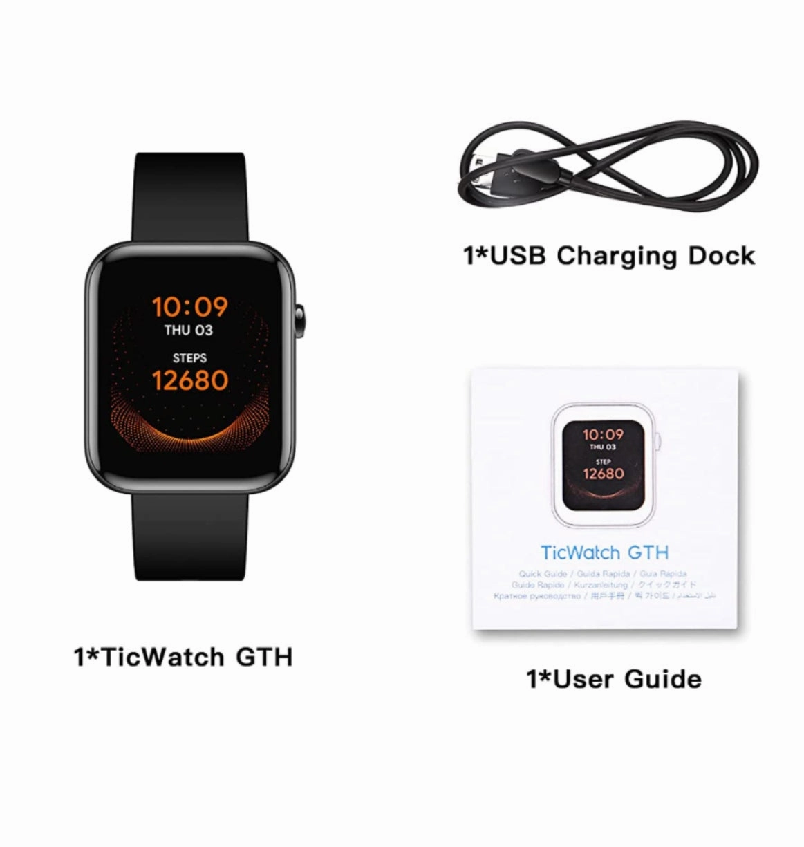 TICWATCH GTH SMARTWATCH BLACK