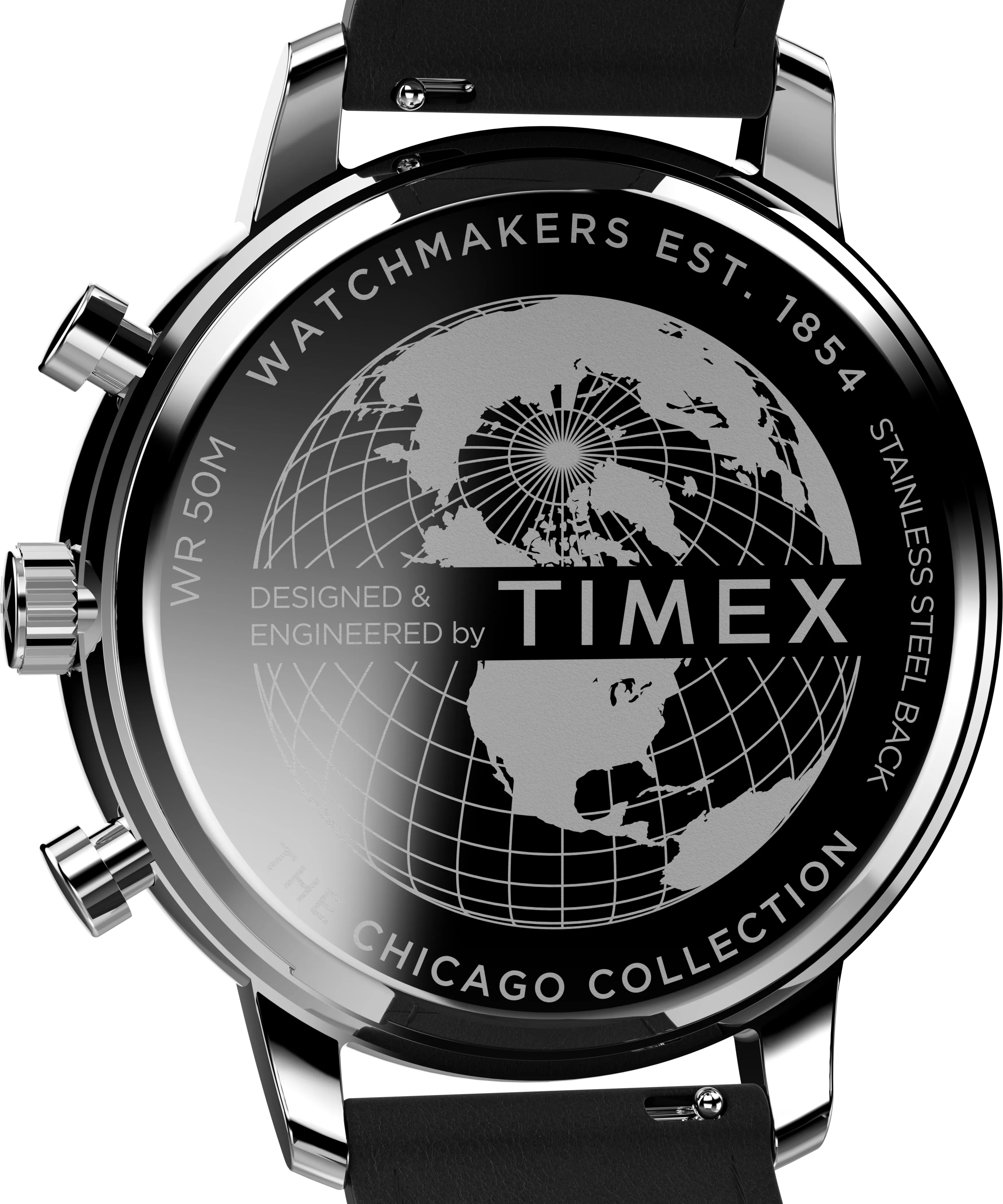 Timex Chicago 45mm Leather Black Dial Watch TW2W13100