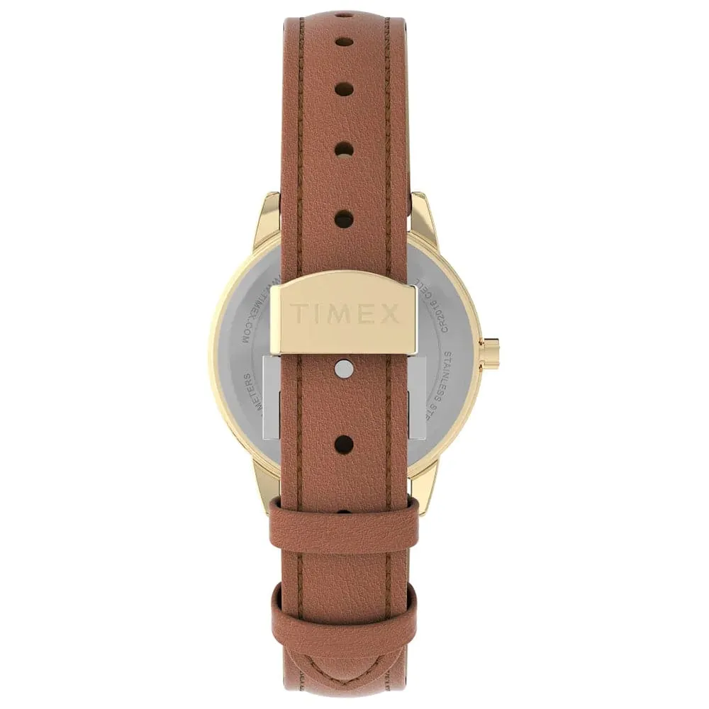 Timex Indiglo Brown Leather Strap Unisex Watch TW2V69200