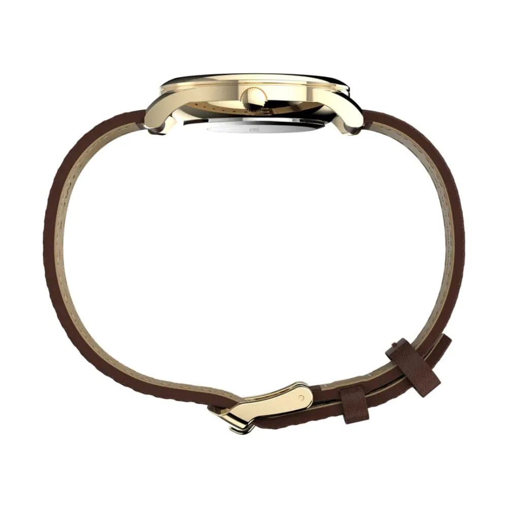 Timex Indiglo Easy Reader Brown Leather Strap Women Watch TW2W15700