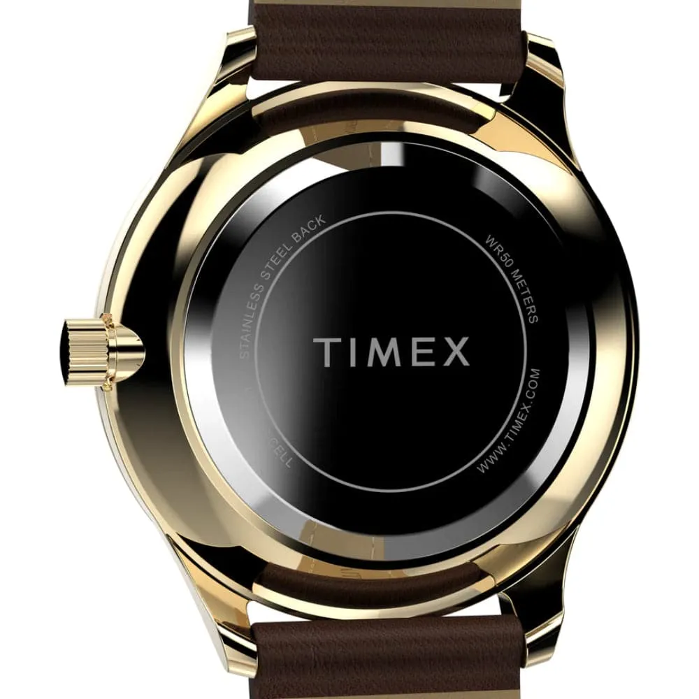 Timex Indiglo Easy Reader Brown Leather Strap Women Watch TW2W15700