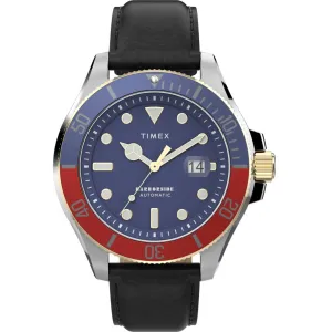 Timex Men's Automatic Watch - Harborside Coast Blue Dial Black Strap | TW2V72200VQ