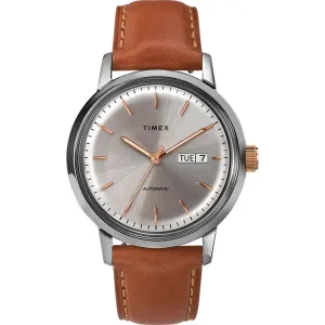 Timex Men's Automatic Watch - Marlin Cream Dial Leather Strap | TW2U11800ZV