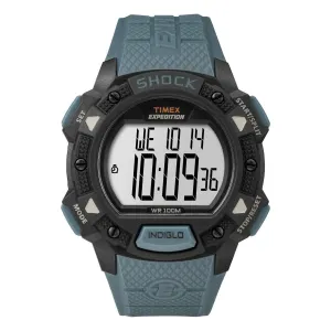 Timex Men's Chronograph Watch - Expedition Base Shock Grey Dial Resin Strap | TW4B09400JV