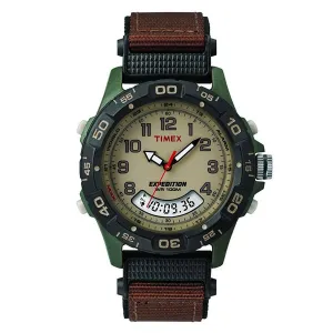 Timex Men's Chronograph Watch - Expedition Combo Beige Dial Nylon Strap | T45181JV