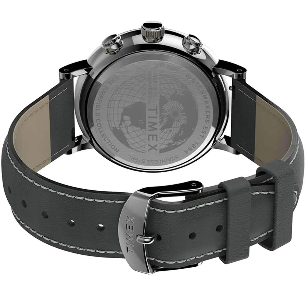 Timex Men's Chronograph Watch - Fairfield Silver Dial Grey Strap | TW2T67500VQ