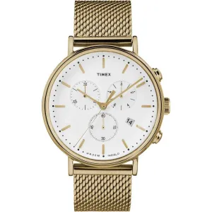 Timex Men's Chronograph Watch - Fairfield Yellow Gold Mesh Bracelet | TW2R27200VQ