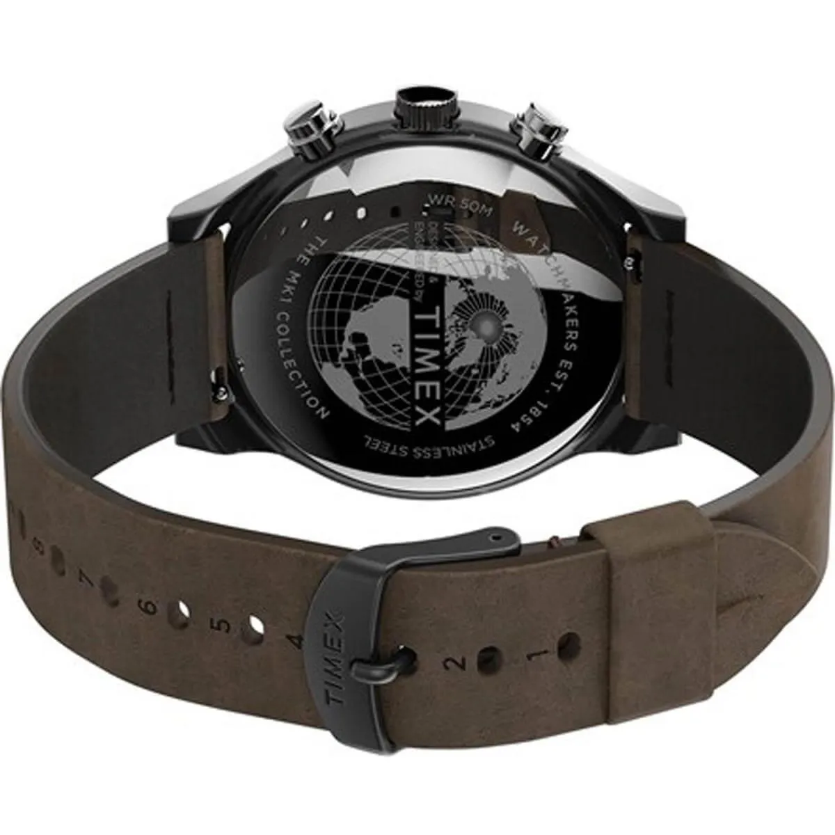 Timex Men's Chronograph Watch - MK1 Blue Dial Brown Strap | TW2T68000VQ