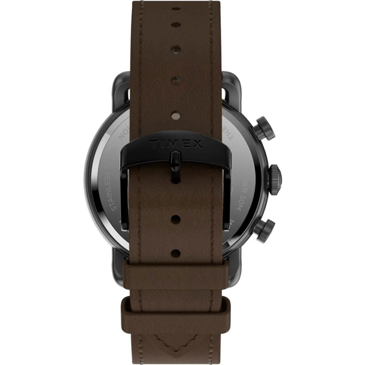 Timex Men's Chronograph Watch - Port Black Dial Leather Strap | TW2U02100VQ