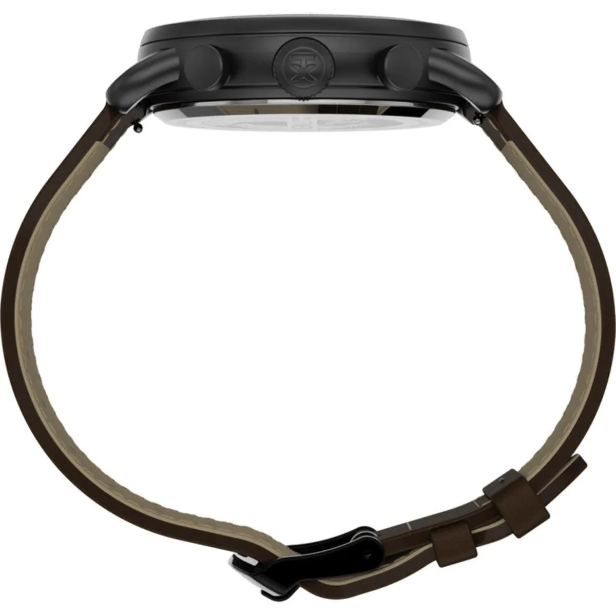 Timex Men's Chronograph Watch - Port Black Dial Leather Strap | TW2U02100VQ