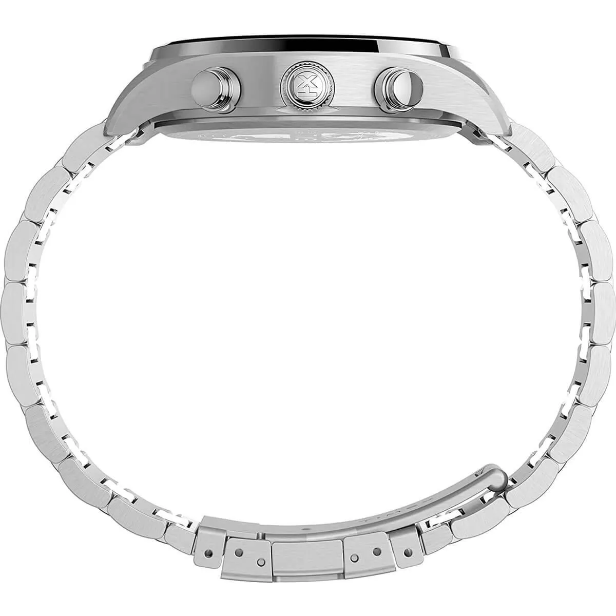 Timex Men's Chronograph Watch - Waterbury Black Dial Silver Bracelet | TW2T70300VQ