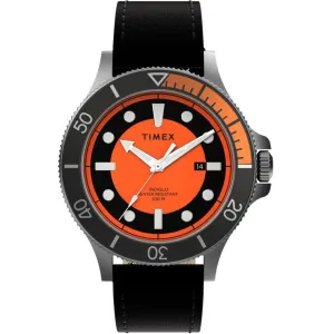 Timex Men's Quartz Watch - Allied Coastline Orange Dial Fabric Strap | TW2U10700VQ