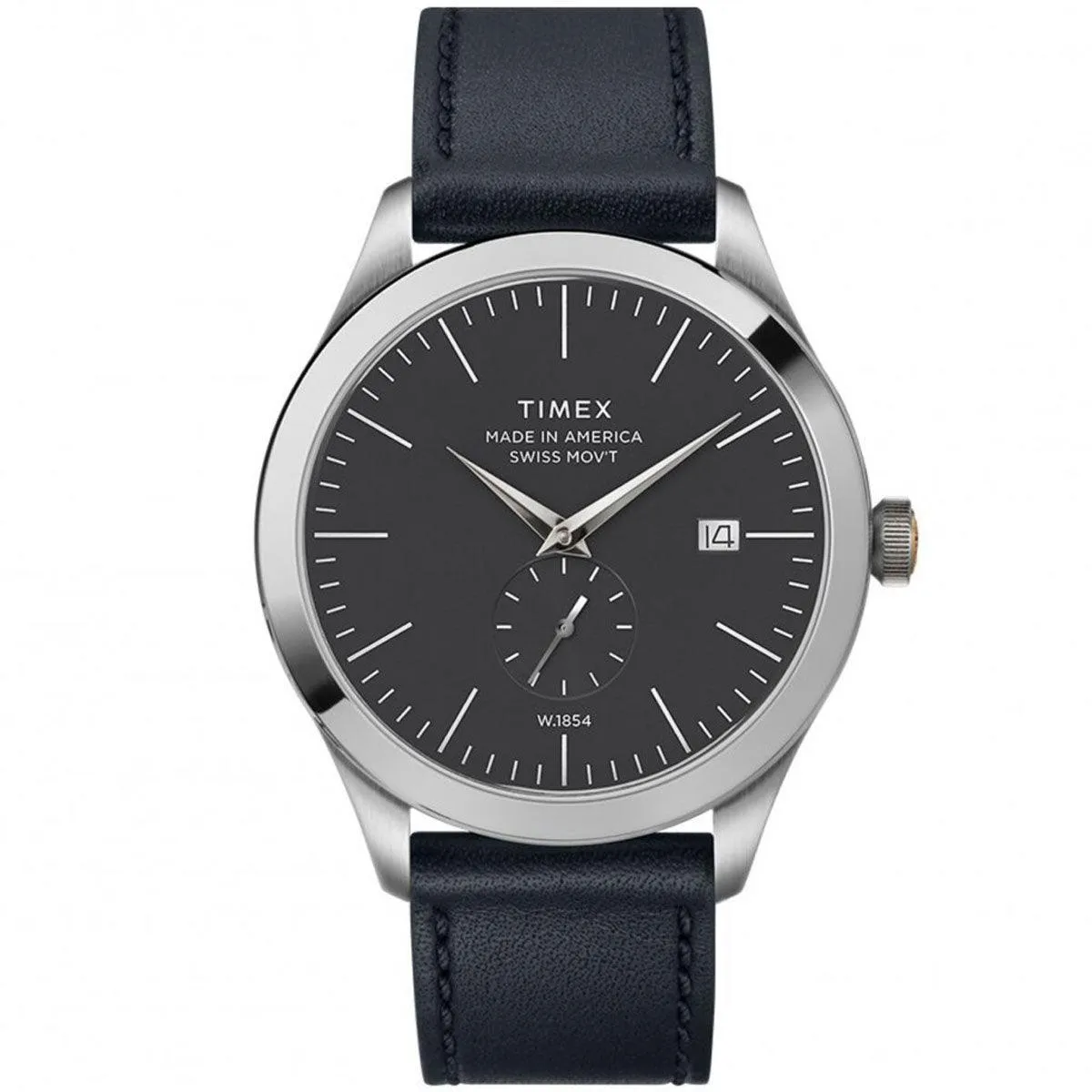Timex Men's Quartz Watch - American Documents Grey Dial Leather Strap | TW2R82800US