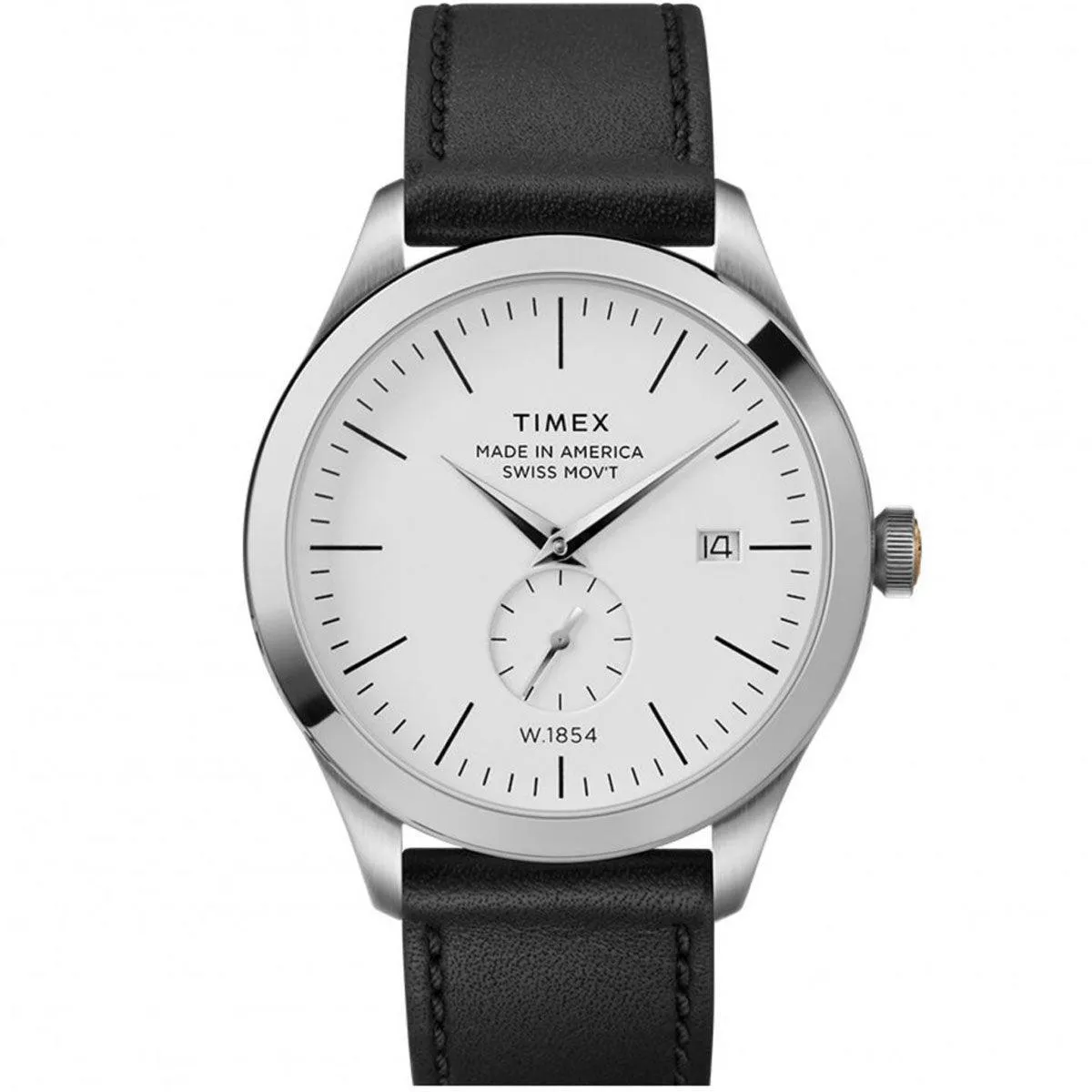 Timex Men's Quartz Watch - American Documents White Dial Leather Strap | TW2R82700US