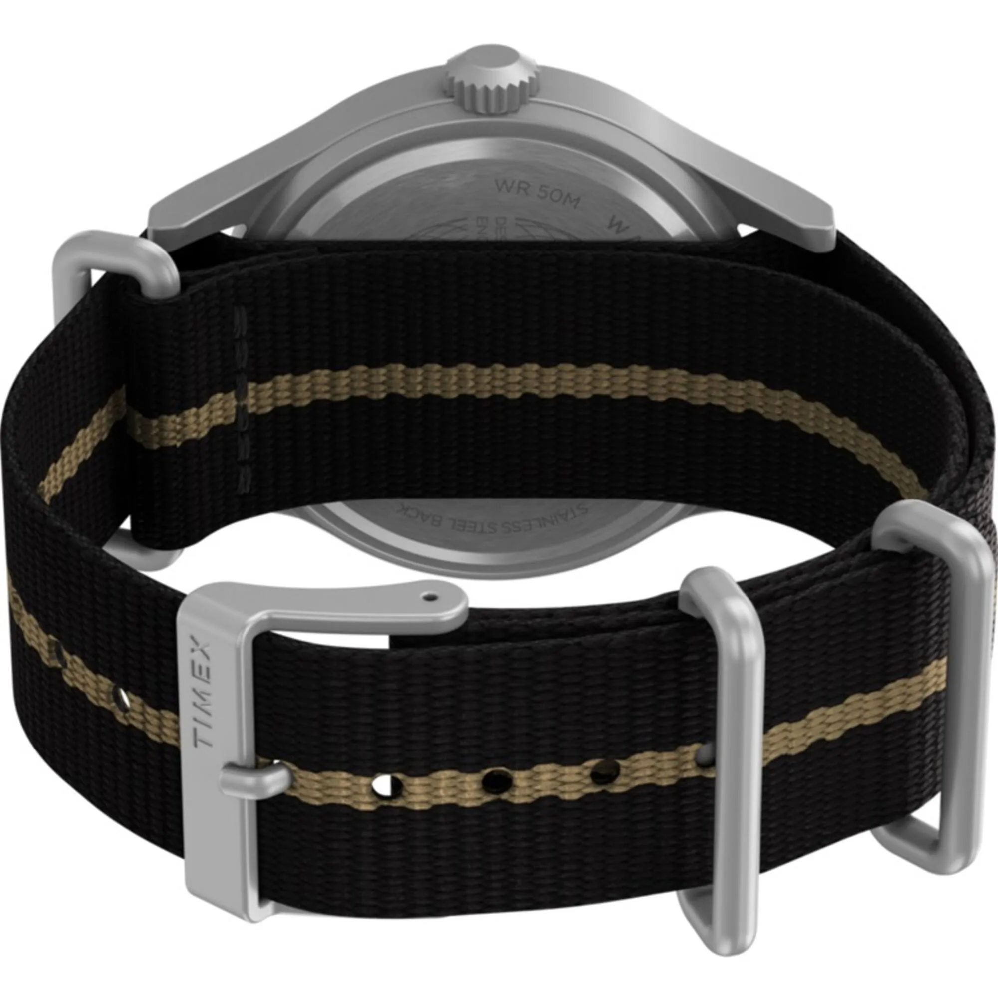 Timex Men's Quartz Watch - Expedition Sierra Black and Brown Fabric Strap | TW2V07800