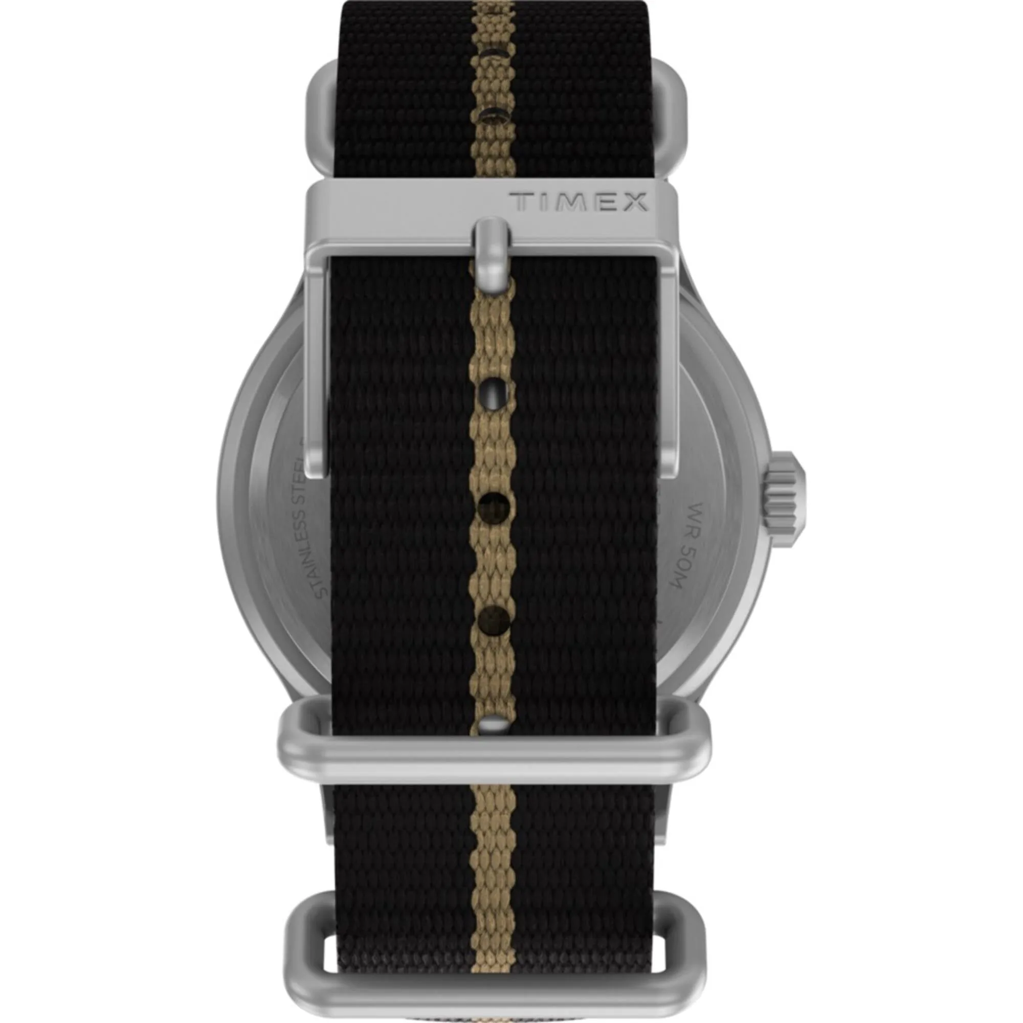 Timex Men's Quartz Watch - Expedition Sierra Black and Brown Fabric Strap | TW2V07800