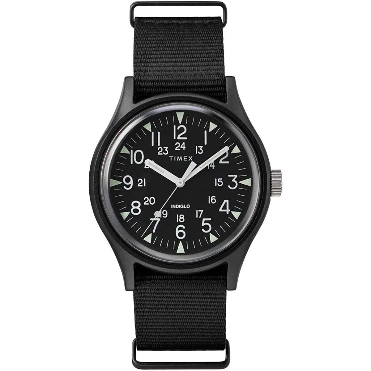 Timex Men's Quartz Watch - MK1 Black Dial Black Nylon Strap | TW2R37400VQ