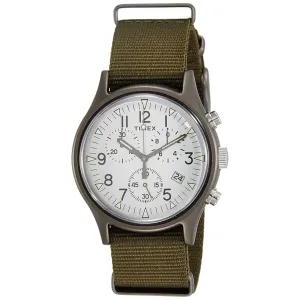 Timex Men's Quartz Watch - MK1 Brown Case White Dial Green Nylon Strap | TW2R67900