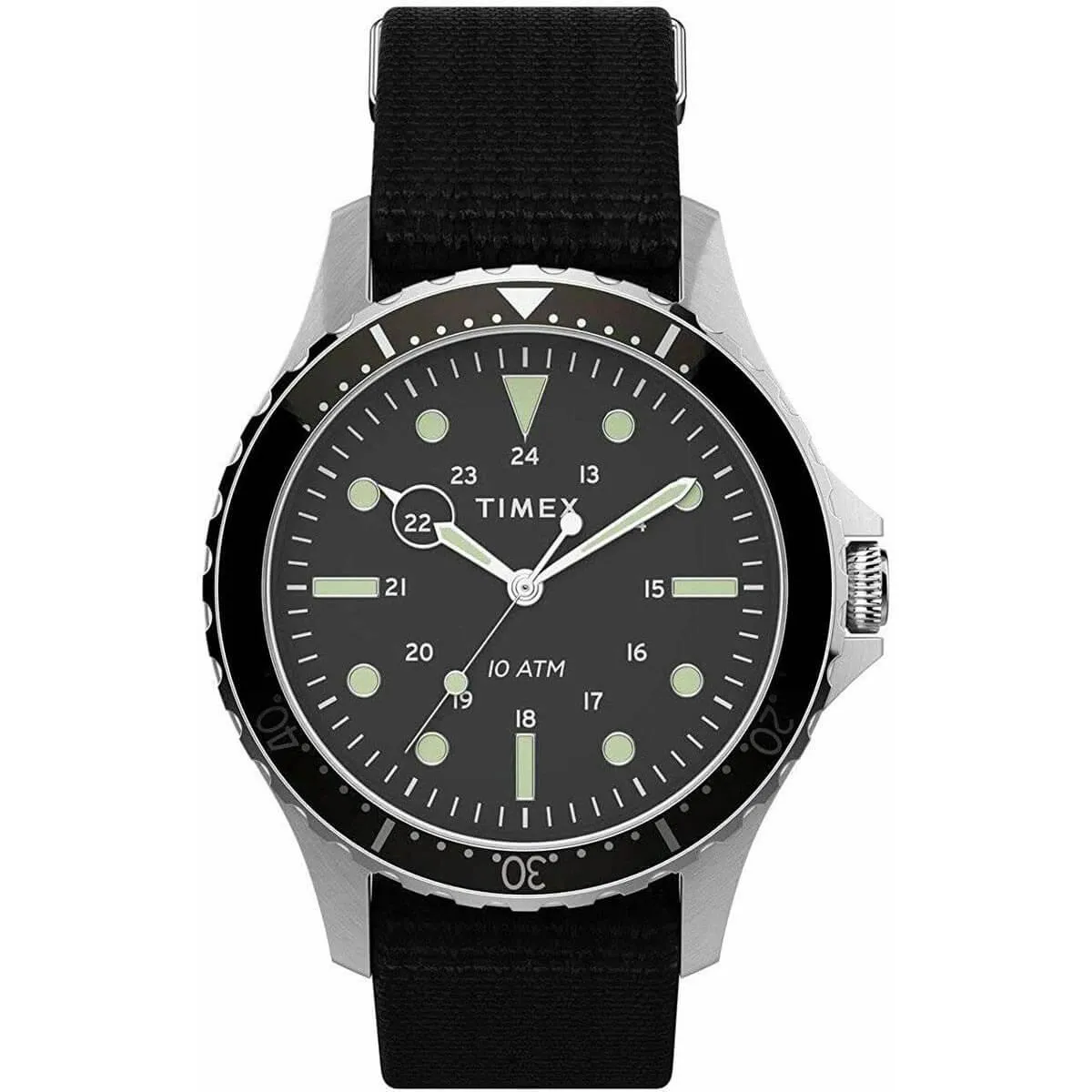 Timex Men's Quartz Watch - Navi XL Rotating Bezel Black Dial Strap | TW2T75600VQ