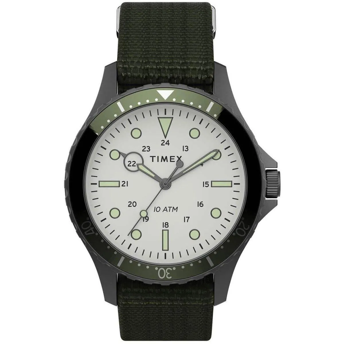 Timex Men's Quartz Watch - Navi XL Rotating Bezel White Dial Strap | TW2T75500VQ