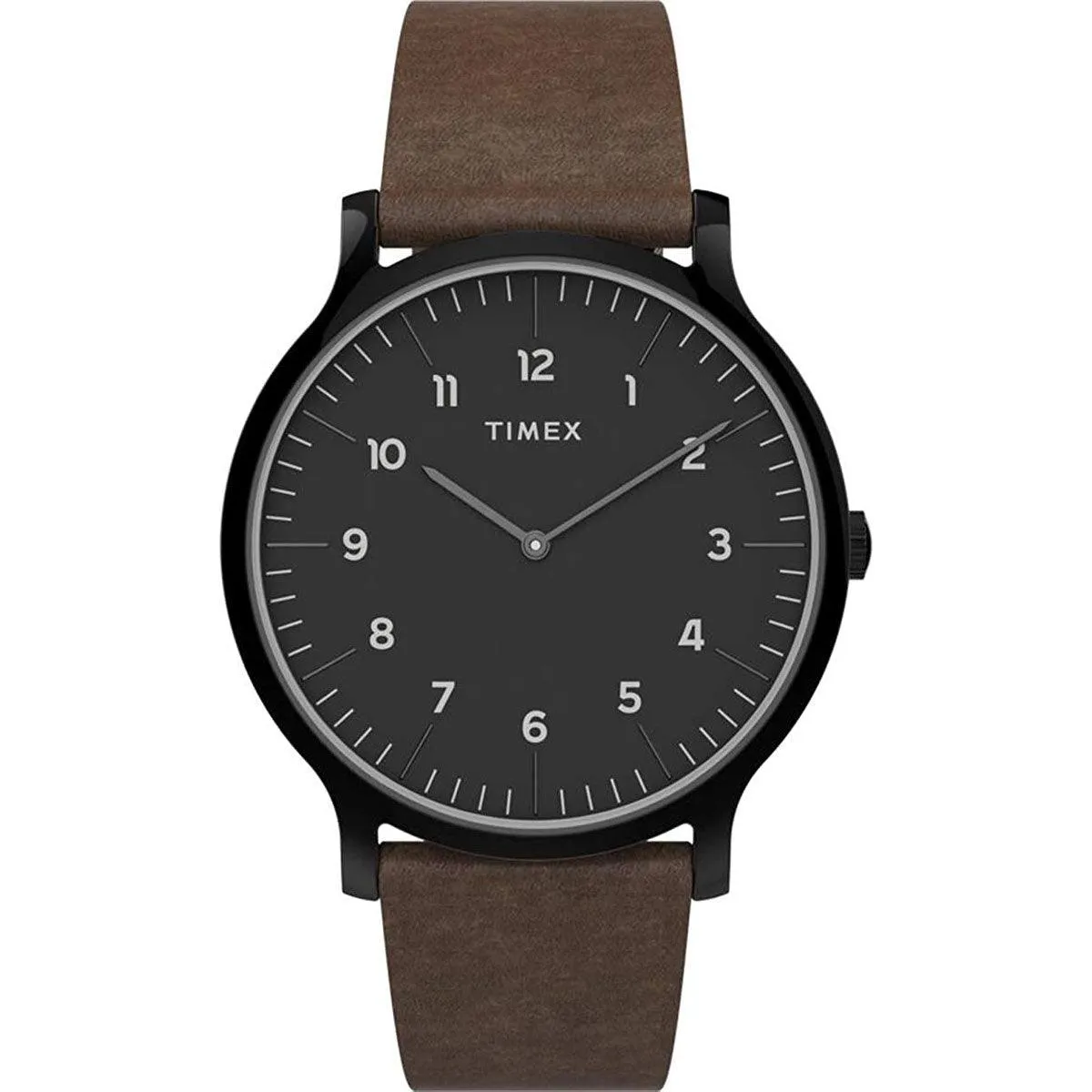 Timex Men's Quartz Watch - Norway Black Dial Brown Leather Strap | TW2T66400VQ