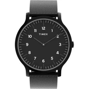 Timex Men's Quartz Watch - Norway Black Dial Mesh Bracelet | TW2T95300VQ