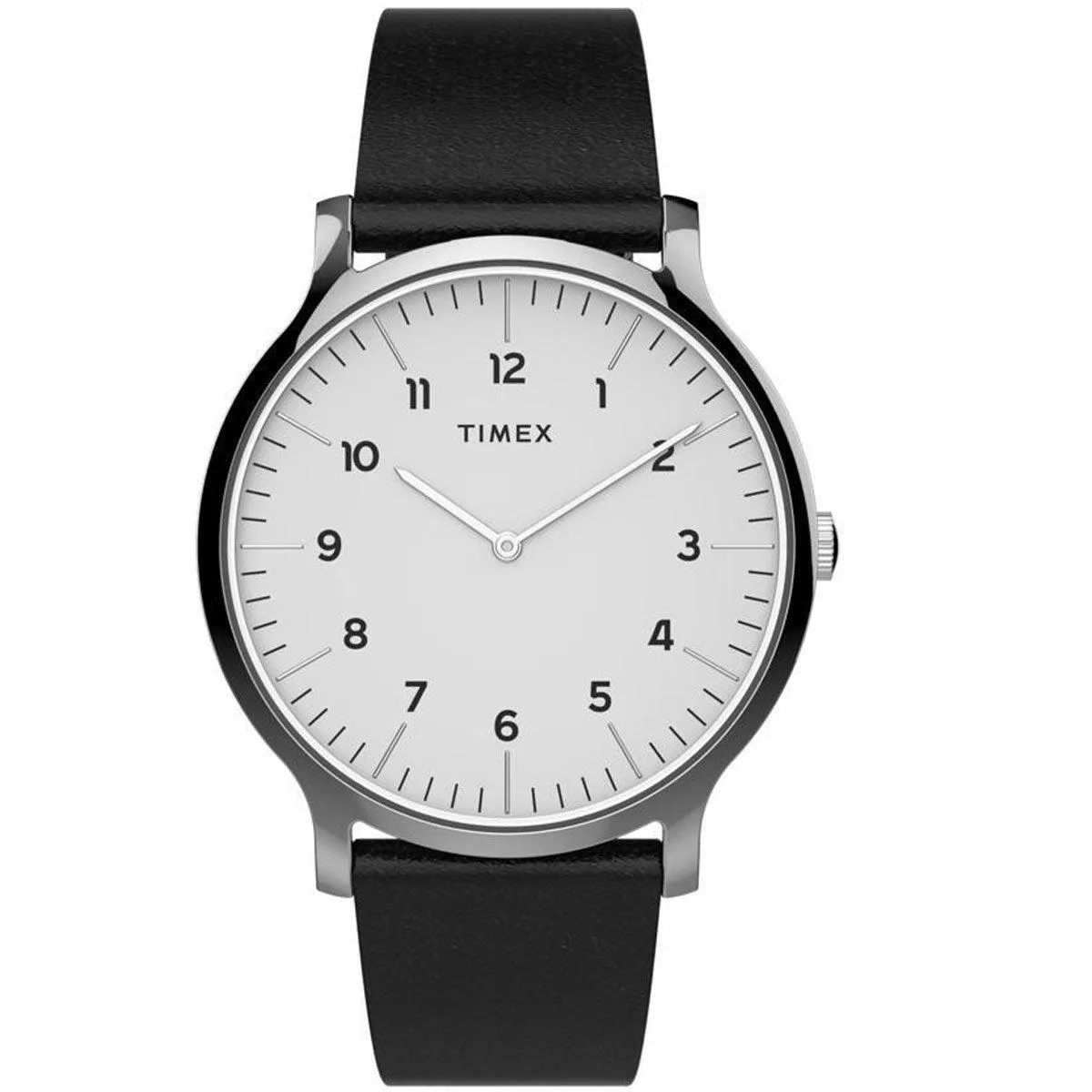 Timex Men's Quartz Watch - Norway White Dial Black Leather Strap | TW2T66300VQ