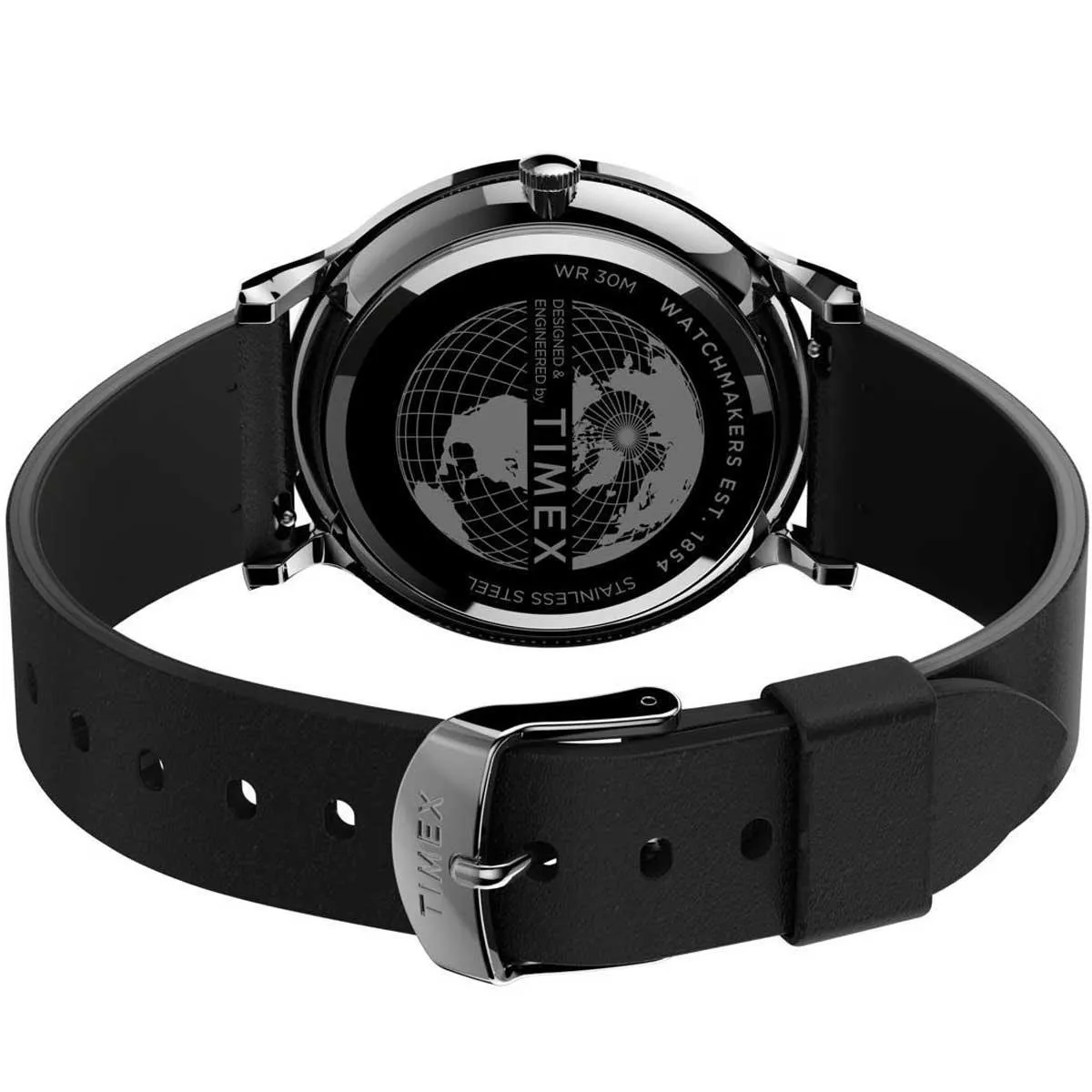 Timex Men's Quartz Watch - Norway White Dial Black Leather Strap | TW2T66300VQ