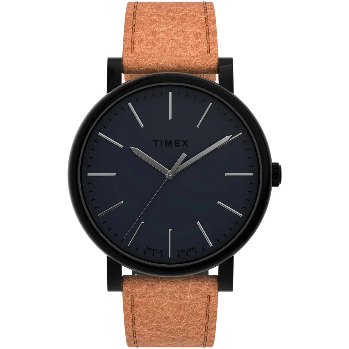 Timex Men's Quartz Watch - Originals Black Dial Leather Strap | TW2U05800VQ