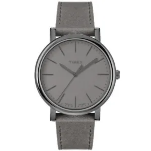 Timex Men's Quartz Watch - Originals Grey Dial Leather Strap | TW2U05900VQ
