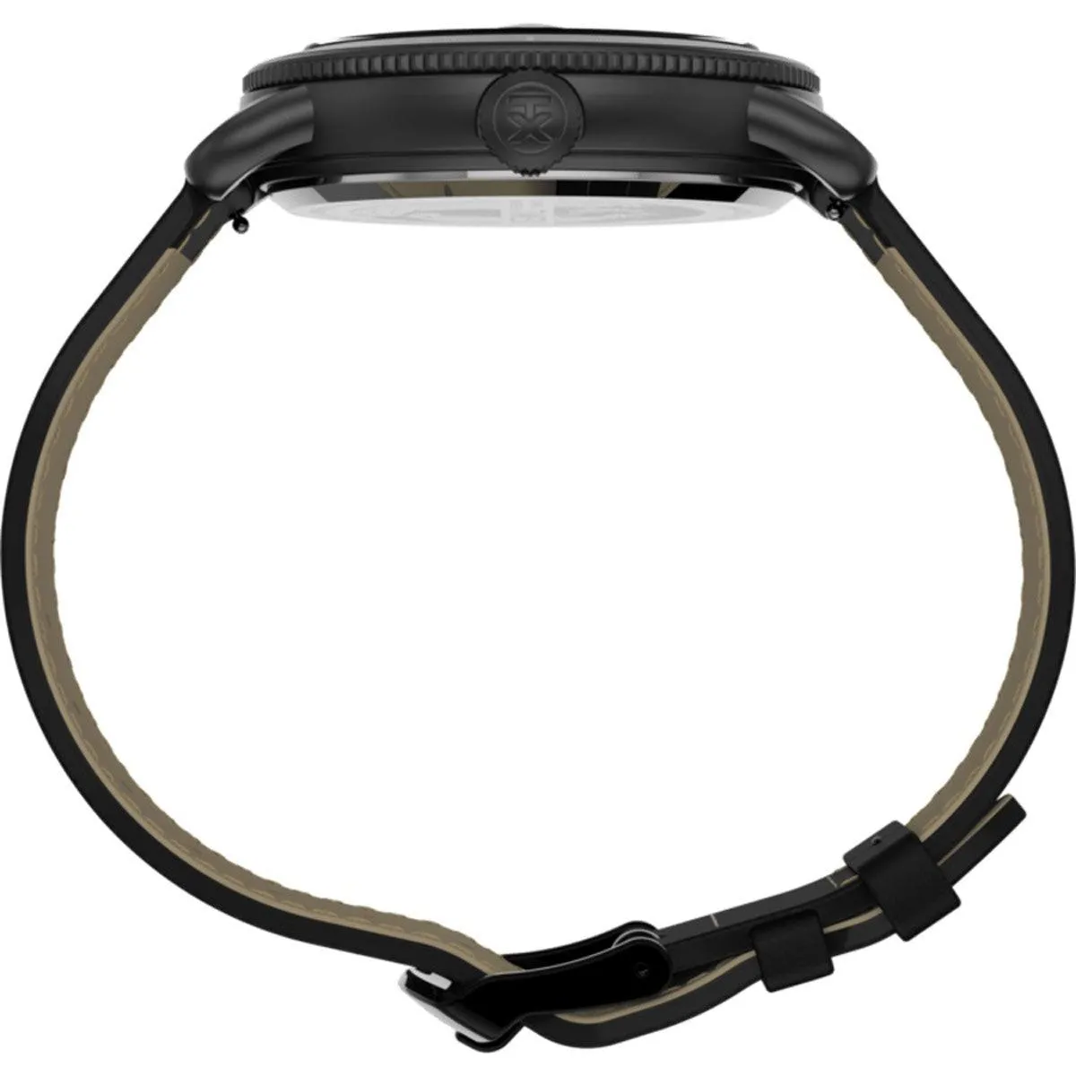 Timex Men's Quartz Watch - Port Black Dial Leather Strap | TW2U01800VQ
