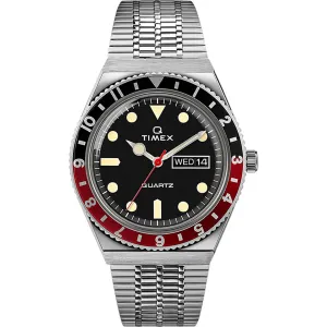 Timex Men's Quartz Watch - Q Reissue Bracelet Black Dial | TW2U61300ZV