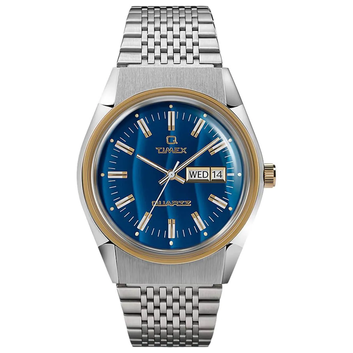 Timex Men's Quartz Watch - Q Reissue Bracelet Blue Falcon Eye Dial | TW2T80800ZV