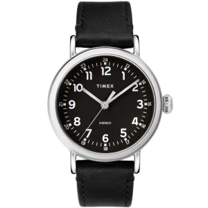 Timex Men's Quartz Watch - Standard Black Dial Leather Strap | TW2T20200VQ