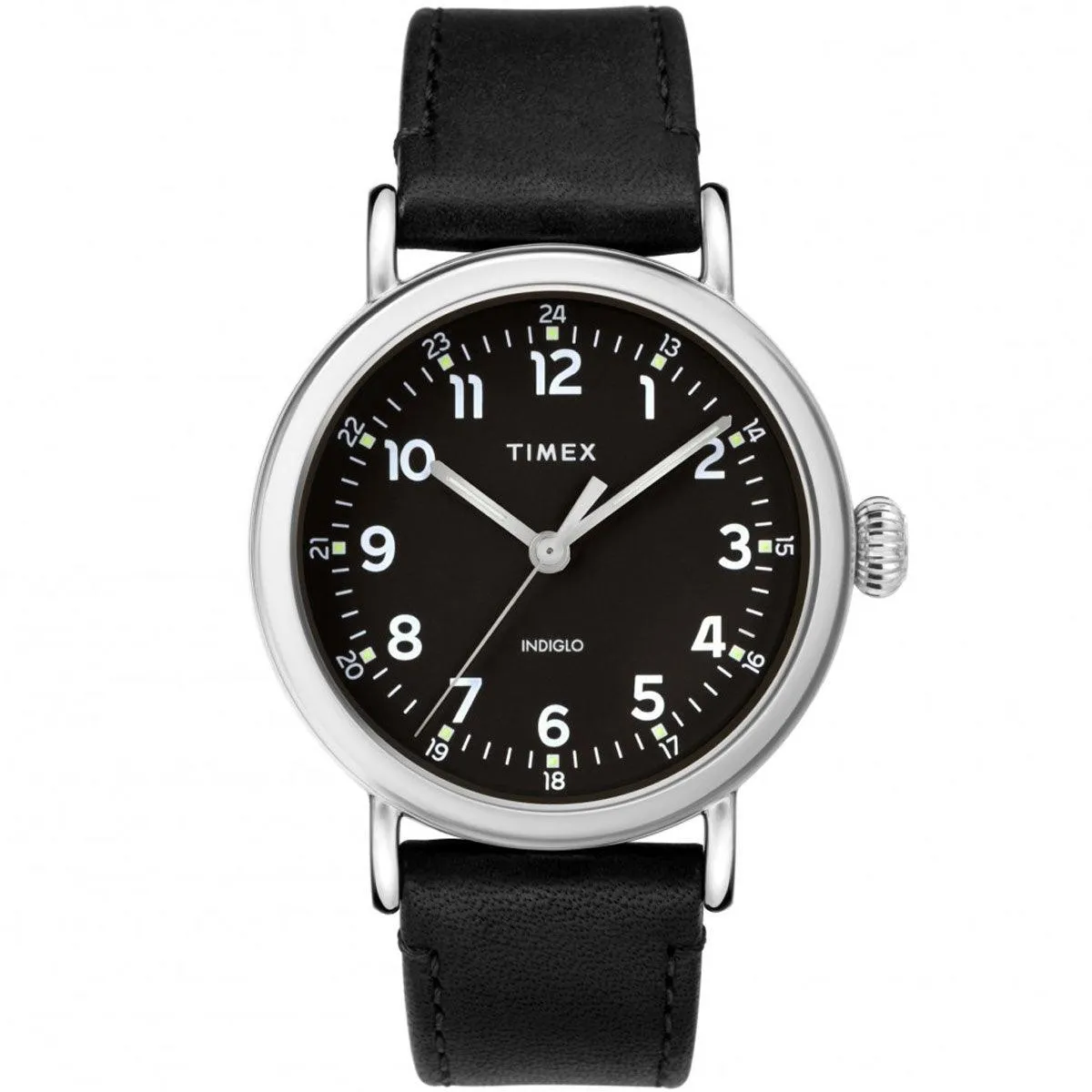 Timex Men's Quartz Watch - Standard Black Dial Leather Strap | TW2T20200VQ