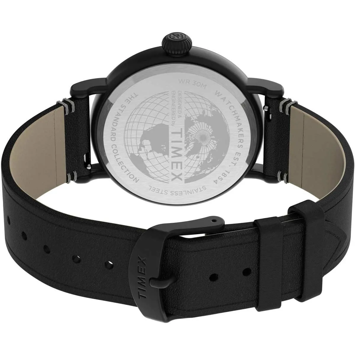 Timex Men's Quartz Watch - Standard Black Dial Leather Strap | TW2U03800VQ