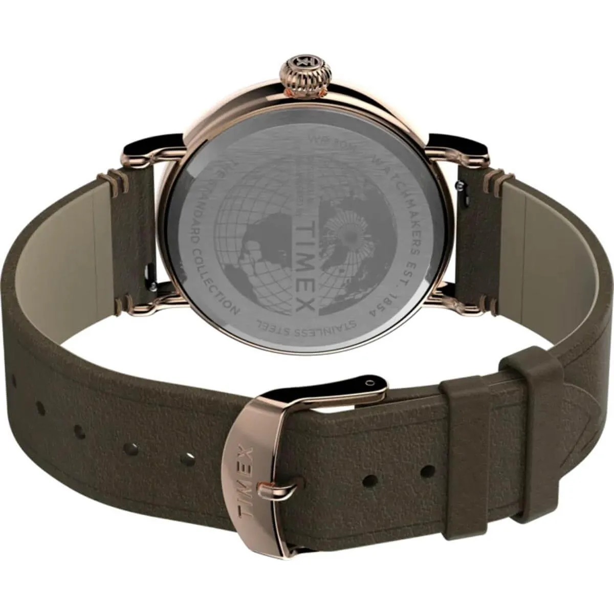 Timex Men's Quartz Watch - Standard Grey Dial Green Leather Strap | TW2U03900VQ