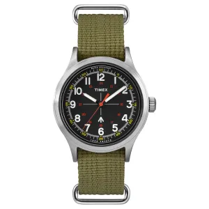 Timex Men's Quartz Watch - Todd Snyder Military Black Dial Green Strap | TW4B05800JR